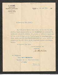 Nachlass Franz Steindachner, Brief von Ph. Oberländer an Franz Steindachner (20.07.1910), Inv.Nr. 371.01, Seite 1